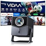 Smart Projector 4K [VIDAA Live TV & 36W Dolby & Voice Control] with WiFi6 and Bluetooth, Short Throw Projector Compatible with Netflix, AI Auto Focus, HDR10, Home Theater Proyector for Outdoor Movies
