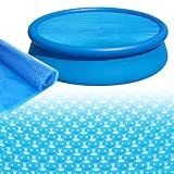 6ft Round Pool Solar Cover Solar Pool Heater for Inground & Above Ground Pools Round Solar Blanket with Bubbles Solar Pool Hot Tub Floating Thermal Blanket Dustproof Cover—Insulates Pool Water, Blue