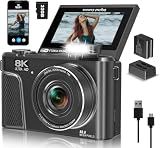 8K Digital Camera for Photography, Vlogging Camera for YouTube with WiFi