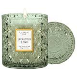 Chloefu LAN Eucalyptus & Sage Scented Candles Luxury Candle with up to 55 Hour Long Lasting, Highly Scented, 100% Soy Wax, 8.1oz, Beautiful Candles, Ideal for Home Decor and Gifts