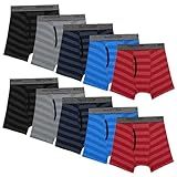 Fruit Of The Loom Boys And Toddler Briefs, Tag Free & Breathable Underwear, Assorted Color Multipacks Boxer, 10 Pack - Assorted Stripes, Medium US