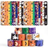 LovesTown Halloween Slap Bracelets, 48 PCS Halloween Party Favors for Kids