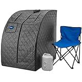 Durasage Lightweight Portable Personal Steam Sauna Spa - 800W Steam Generator, 60-Min Timer, Zippered Access, Single Front Pocket, Foldable Frame & Chair - Indoor Use, at-Home Relaxation Kit