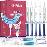Pdoo Teeth Whitening Kit with LED Light for Sensitive Teeth, Fast Results for Brightening at Home, Teeth Whitening Gel Helps Remove All Kinds of Stains