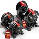 Yagud Adjustable Dumbbell Set, 52.5/90 lbs Adjustable Weights Dumbbells