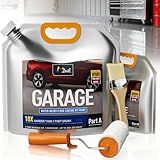DWIL Garage Floor Epoxy Kit, Garage Floor Paint with Tools, Epoxy Coating for Concrete - High Gloss, Water-based, Low Odor - 1 Car Kit, Light Gray