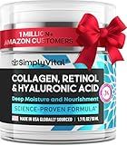 SimplyVital Collagen, Retinol & Hyaluronic Acid Cream - Anti-Aging Face Moisturizer for Face, Firming Skin Care Neck & Décolleté - Made in USA, Daily Moisturizer Face Cream Day & Night - 1.7 fl.oz.