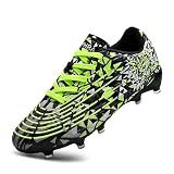 OKPHRA Kids Soccer Cleats Boys Girls Turf Traning Football Shoes, Green 39