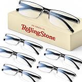 6 pack Executive Style Reading Glasses Men - Durable Readers with 99% Blue Light Blocking - Comfortable Fit with TR90 Frames