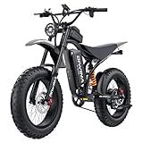 DIWINA Electric Bike for Adults-3000W Peak, 60V 32AH Battery, 40MPH 100 Miles Long Range Ebike, Fat Tire 20Inch, 7-Speed Hydraulic Brake, Electric Dirt Bike for Mountain Commuter (3000W Peak, Silver)