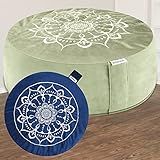 Hihealer Meditation Cushion, Traditional Tibetan Meditation Pillow Velvet Cover - Large Floor Cushion Seating for Adults - Yoga Buckwheat Bolster for Women、Moms