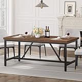 YITAHOME 70.8" Large Kitchen Dining Room Table for 6-8 People, Rustic Brown Farmhouse Industrial Wood Style Rectangle Apartment Dinning Room Dinette Tables for Eating Dinner