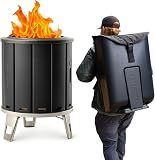 PACKFIRE 22" Smokeless Fire Pit - Folds Flat & Fits Standard-Size Firewood