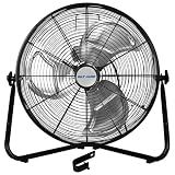 BILT HARD 20 Inch Heavy Duty Floor Fan - 4650 CFM High Velocity, 3-Speed with Wall-Mounting System, Industrial Shop Fan for Commercial, Garage, and Greenhouse