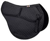 ECP Equine Comfort Products All-Purpose Contoured Correction Saddle Pad with Adjustable Memory Foam Inserts for Custom Support, Non-Slip, Shock Absorbing, 22” Spine, 19.5” Drop, Black