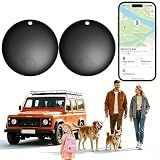 GPS Tracker for Vehicles No Monthly Fee, Mini GPS Tracker for Kids, Tracking Devices for Cars Hidden Works with Google's Find Hub (Android Only) Pet Tag Tracker for Dogs Bike Keys (2-Pack)