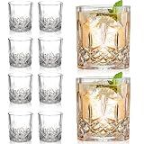 Gencywe Crystal Whiskey Glasses Set of 8(Buy 6, get 2 Free), 11 OZ Old Fashioned Whiskey Glasses, Bourbon Cocktail Rocks Glasses, Clear Bar Glasses for Drinking Scotch Vodka Tequila Rum Gift for Men