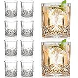 Gencywe Crystal Whiskey Glasses Set of 8(Buy 6, get 2 Free), 11 OZ Old Fashioned Whiskey Glasses, Bourbon Cocktail Rocks Glasses, Clear Bar Glasses for Drinking Scotch Vodka Tequila Rum Gift for Men