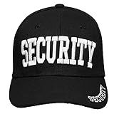 Falari Security Hat Baseball Cap - Gold or White Embroidery Security Front, Bill & Back - Adjustable Size - White (1pk)
