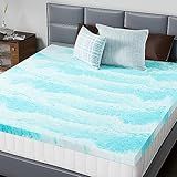 DUMOS 3 Inch Gel Memory Foam Mattress Topper King - Blue Soft Mattress Topper King Size for Back Pain, CertiPUR-US Certified, RV, Camper, CertiPUR-US Certified, Blue