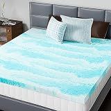 DUMOS Memory Foam Mattress Topper Queen, 2 Inch Thick Gel Infused Bed Toppers for Queen Size Bed, Soft Mattress Pads for Sleeper Sofa, RV, Camper, CertiPUR-US Certified, Blue