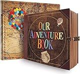 FEIYU BUY Our Adventure Book Travel Souvenir Diary Photo Book, Scrapbook, Photo Album, Retro Style, Vintage Guestbook DIY Anniversary Wedding Travel Writing Baby Friend Gift, Heartfelt Present, Ball