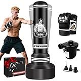 Heavy Punching Bag for Adults Teens, 70'' Standing Boxing Kicking Bag Freestanding Heavy Bag with Gloves and Electric Air Pump, Men Kickboxing Bags for Beginners Training MMA Muay Thai Fitness