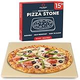 Large Pizza Stone for Oven – 15 x 12 inch Rectangular Pizza Stone for Grill, Even Heating for Perfect Crispy Crusts! Crack Resistant and Easy to Clean, Pizza Making Accessories