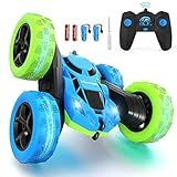 Hamdol Remote Control Car for Kids, 360° Rotating Double-Sided RC Car with LED Headlights, 4WD 2.4GHz Electric Rechargeable Toy Vehicle for Boys and Girls, Perfect Birthday