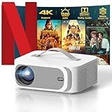 [AI Movin 2.0 System/1500 ANSI/Auto Focus] Portable-Projector with WiFi and Bluetooth, Outdoor-Projector 30W DoIby Audio APPS Built-in, Lisowod 4K Support Smart Proyector with HDR10+ 2025 Upgraded