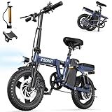 INSDRGN Folding Electric Bike for Adults, 20MPH Dual-Seat Ebike, MAX 45 Miles Range (PAS Mode) 499Wh Removable Battery, 9 Shocks Full Suspension, USB Charger, UL2849 Certified, 300lbs