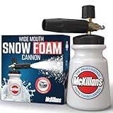 McKillans Foam Cannon for Pressure Washer (Wide Mouth) - Car Wash Snow Foam Cannon Lance Pressure Washer Soap Dispenser for Car Washing with Adjustable Thick Foam + 1/4 Quick Connector