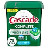 Cascade Complete Dishwasher Pods - Fresh Scent ActionPacs, Dishwasher Detergent, Dishwasher Soap, Detergent Pods, 78 Count
