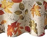 Elrene Home Fashions Autumn Leaves Fall Printed Wrinkle Resistant Tablecloth, Holiday Table Cover for Formal or Everyday Use, 70" Round