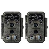 Meidase 2 Pack (Non-Cellular, Non-WiFi) Trail Camera P70, 64MP 1296p, No-Glow IR Night Vision, Motion Activated, Waterproof, Game Camera