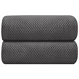 HOMEXCEL Grey Bath Towels 2 Pack, Microfiber Bathroom Towel, Super Soft Highly Absorbent Bath Towel Set, Quick Drying Towels for Sport, Yoga, SPA, Fitness