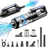 MONOZEL Car Vacuum Portable Cordless, 18000Pa 2 in 1 Cleaner&Air Duster, 130W Brushless Motor Handheld Vacuum Cordless with 7800mAh Battery, LED Light, Multi-Nozzles for Car, Home, Office, Pet