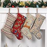 LUBOT Kilim Christmas Stockings Set of 4 Large Family Xmas Stocking 20" Handmade Boho Rustic Country Vintage Woven Stocking Fireplace Hanging Decor 4 Pack