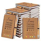 Jetec 25 Sets Inspirational Notebook Bulk Spiral Notebook with Sticky Notepad and Bamboo Pen Teams Appreciation Gift for Teacher Employee Staff Social Worker Student Back to School (Team)