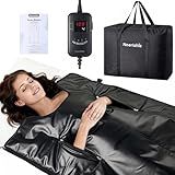 Infrared Sauna Blanket for Home, Gentle Deep Heat for Relaxation & Recovery, Portable Wellness Wrap for Full Body, Self Care Gifts for Women, Machine Washable PU Leather, 85–158°F & Timer, 6 x 2.6 FT