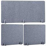 Buryeah 3 Pcs Desk Divider Desk Partition 23.6 x 47.2, 23.6 x 23.6 Stand up Freestanding Cubicle Privacy Panel Reducing Noise Visual Distraction Divider for Office Home School(Gray)