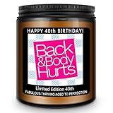 Homsolver 40th Birthday Gifts Women Men, Happy 40th Birthday Decorations Candles Gift for Her Him, Funny 40 Years Old Ideas -Lavender Scented Candle