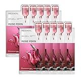 Mediheal Essential Face Mask [PDRN] Healthy Glow 10 pcs. with 99% Purity White Rose PDRN for Glass Skin, Pore Care, Skin Firming - Home Skin Care & Vegan Formula Korean Beauty Sheet Mask