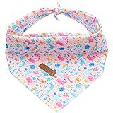 Lionheart glory Sea Animals Print Dog Bandana 1 Pack Washable Soft Pet Scarf, Square Adjustable Bandanas for Medium Large Dogs