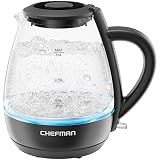 Chefman Electric Kettle with Tea Infuser, Compact 1L (4 Cups), 1500W, Removable Lid for Easy Cleaning, Boil-Dry Protection, Stainless Steel Filter, BPA Free, Auto Shut Off, Small Electric Tea Kettle
