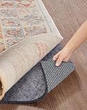 Veken Non Slip Cushioned Rug Pad Gripper 9 x 12 Ft, Felt and Silicone Backing, 1/4 inch Thick Carpet Liner for Hardwood Floors and Finishes, Under Area Rugs Anti Skid Mat, Keep Rugs Safe and in Place