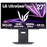 LG 27GX790A-B 27-inch Ultragear OLED Gaming Monitor QHD 1440p 480Hz, 0.03ms, DisplayPort 2.1, True Black 400, NVIDIA G-Sync, AMD FreeSync Premium Pro, HDMI, USB, Tilt/Height/Swivel/Pivot Stand, Black