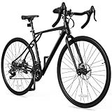 YITAHOME 700C Road Bike, 21 Speed Commuter Bicycle for Men Women, Lightweight Aluminum Frame Racing Bike, Adult Bicycle with Dual Disc Brake