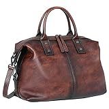 Iswee Shoulder Bag Satchel Purses Vintage Leather Handbags for Women Luxury Tote Purse Large Crossbody Bags Hobo (Coffee)