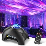Northern Galaxy Light Aurora Projector with 33 Light Effects, Night Lights LED Star Projector for Bedroom Nebula Lamp, Remote Control, White Noises, Bluetooth Speaker for Parties Black